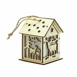 Hobbycraft Hanging 3D Wooden Reindeer House 9cm