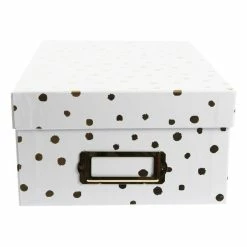 Hobbycraft Gold Dot Storage Box 11cm X 20cm X 29cm -Christmas Decorations shop 660569 1000 3 hc photo box gold polka