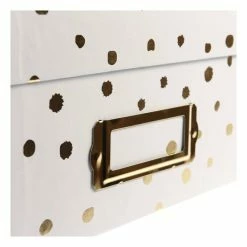 Hobbycraft Gold Dot Storage Box 11cm X 20cm X 29cm -Christmas Decorations shop 660569 1000 4 hc photo box gold polka