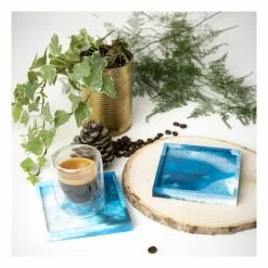 Pebeo Gedeo Square Coaster Moulds 2 Pack -Christmas Decorations shop 660870 1000 3 geode square coaster moulds