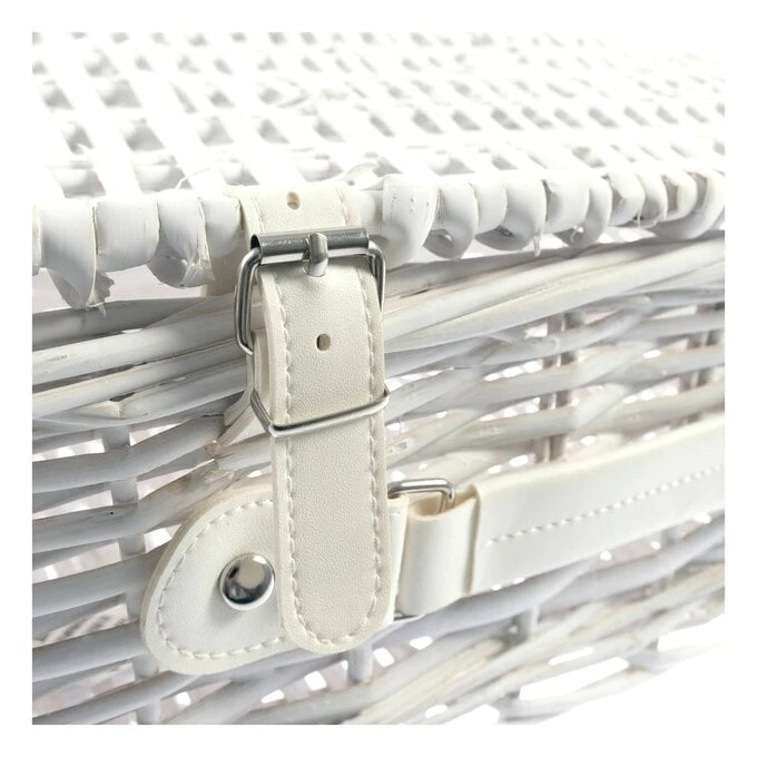 Hobbycraft White Wicker Hamper 36cm X 24.5cm X 13.5cm 4 Hobbycraft White Wicker Hamper 36cm X 24.5cm X 13.5cm - Image 4